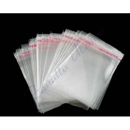 Confezione 200 buste crystal 40x65 con chiusura adesiva