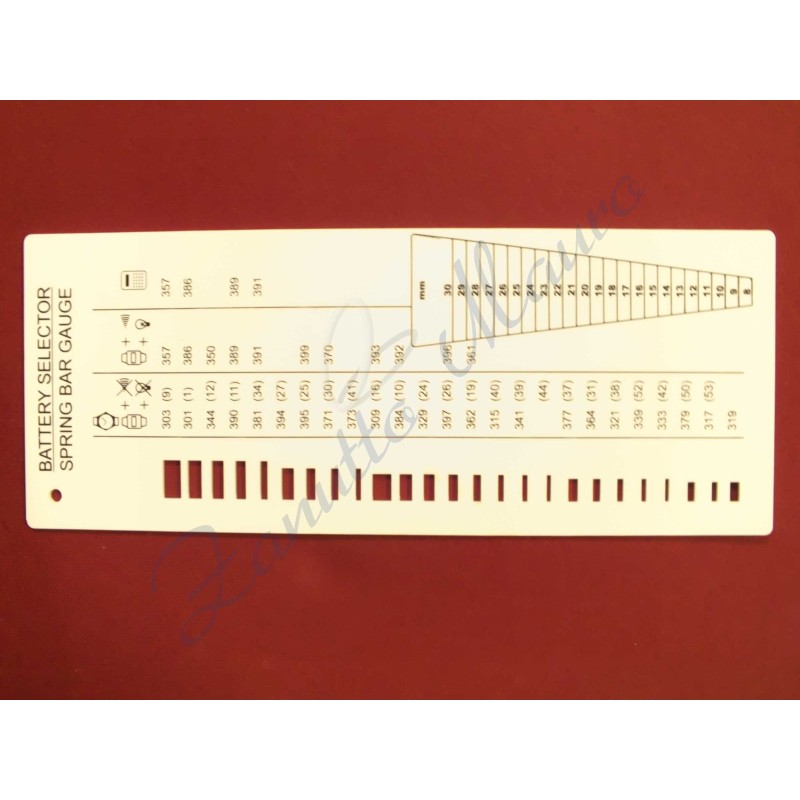 Tabella in plastica per pile