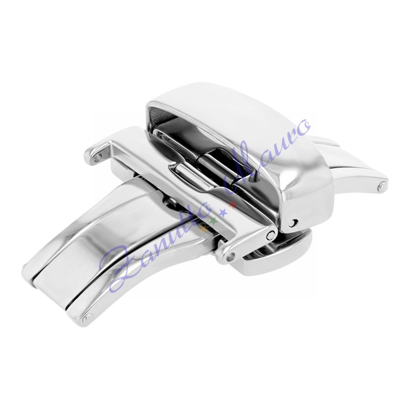 Chiusura deployant in acciaio per cinturini in pelle ansa mm 22