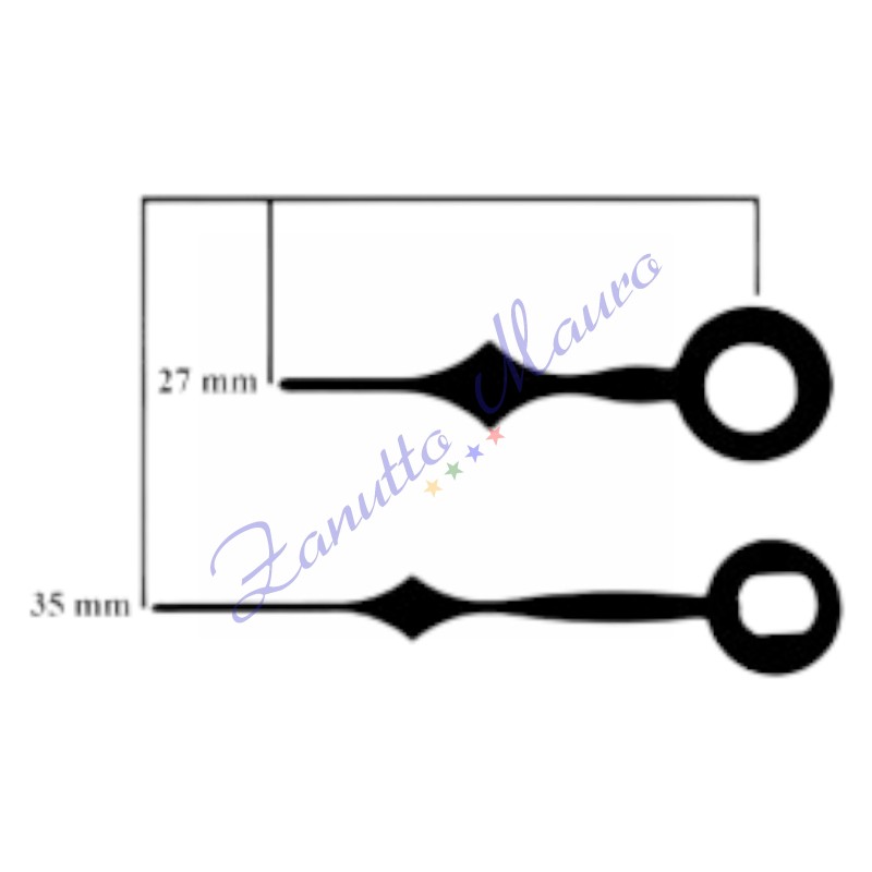 Coppia lancette 026 nere per SKP e TMP