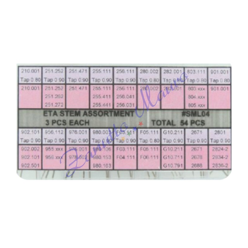 Assortimento 54 tiges per movimenti ETA - SML04
