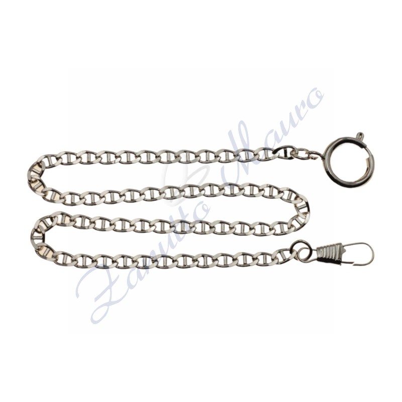 Catena cromata per orologio tasca maglia traversino  mm 5,0x2,0 cm 36