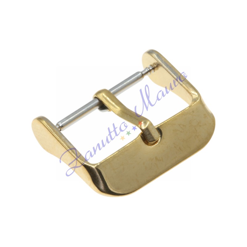 Fibbia per cinturini in pelle mm 22 colore acciaio dorato