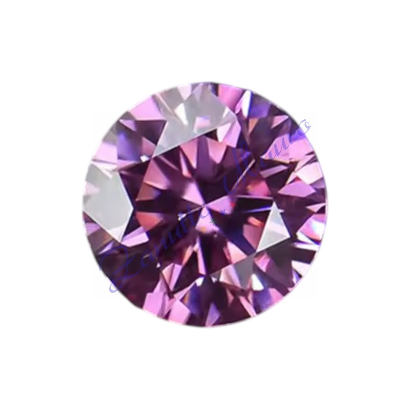 Moissanite rosa GRA VVS1 diametro  mm 6,5 peso ct 1,0 circa