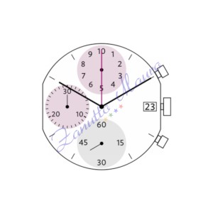Movimento Ronda 3540D crono con datario al 3