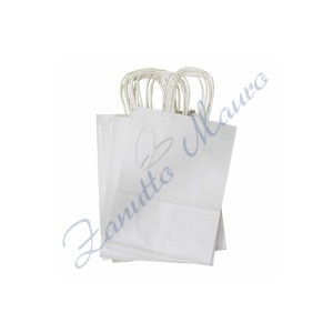 Buste regalo bianche cm 22x16x 8 confezione da 12 pezzi