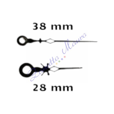 Coppia lancette in alluminio 8907 nere per movimenti sveglia TMP