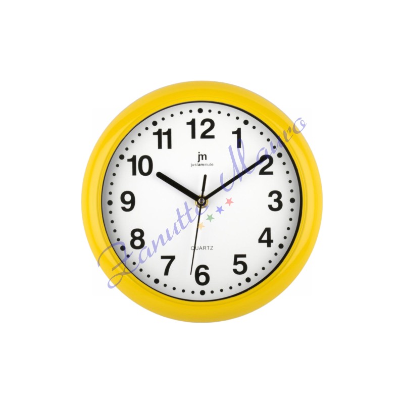 Orologio da parete Justminute 00710 colore giallo diametro cm 25