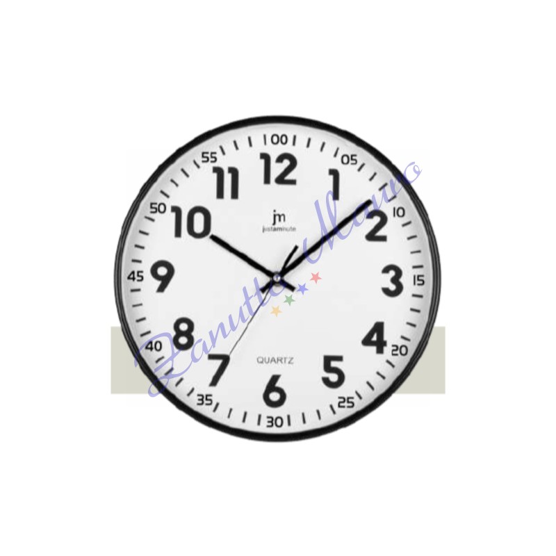Orologio da parete Justminute 00720 colore nero diametro cm 30