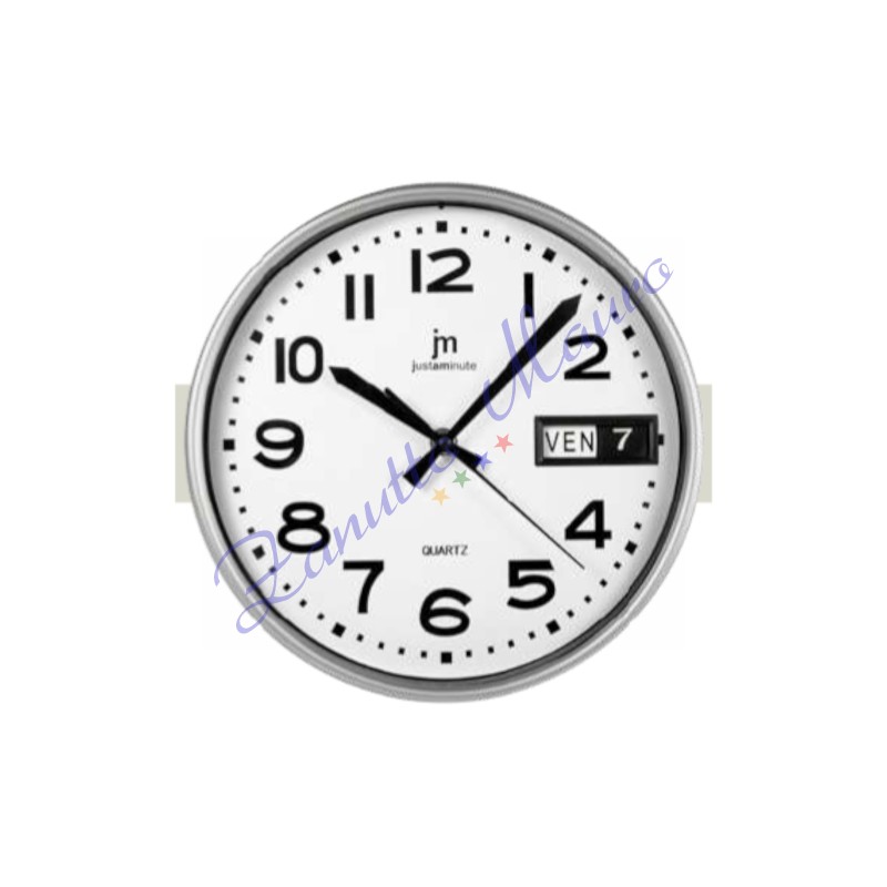 Orologio da parete Justminute 00945DD doppia data diametro cm 25,5