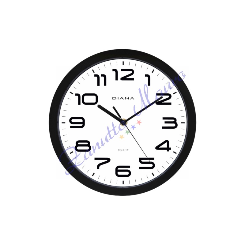 Orologio da parete Diana 111009 colore nero diametro cm 25,50