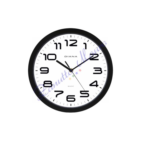 Orologio da parete Diana 111009 colore nero diametro cm 25,50