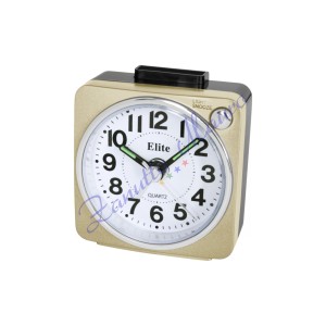 Sveglia Elite RS-7130 colore oro cm 6x6 con luce led. Silent