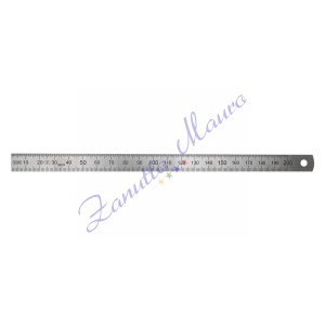 Righello in metallo, acciaio inox, 2 scale, 200 mm