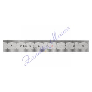 Righello in metallo, acciaio inox, 2 scale in rilievo 200 mm