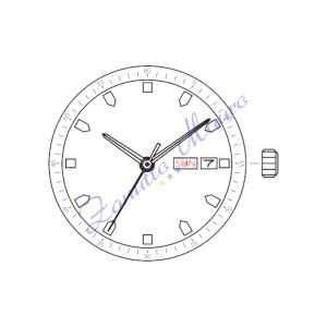 Movimento Miyota 2S65 3 sfere con daydate al 3
