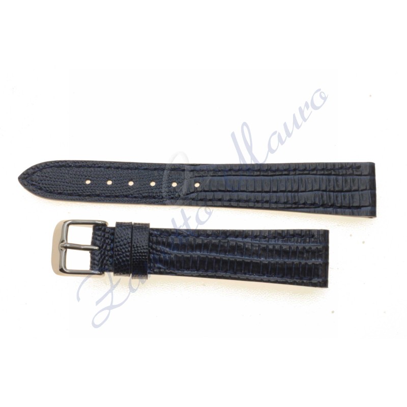 Cinturino stampa lucertola Calf JP004 colore blu ansa 18