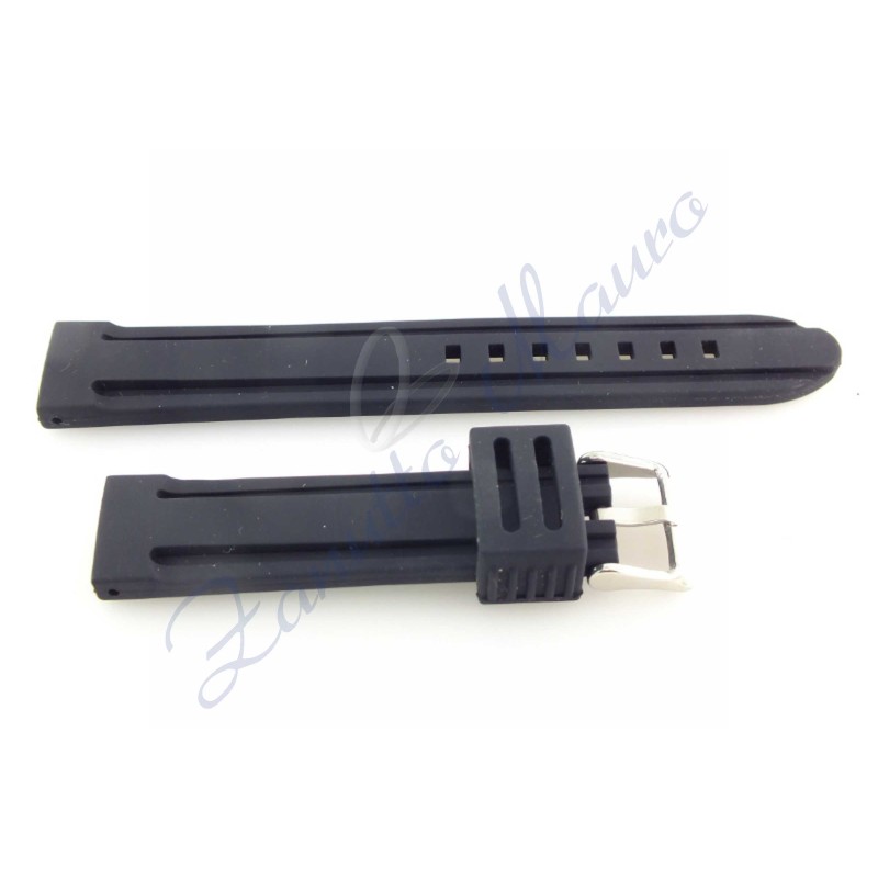 Cinturino gomma nera ansa 20