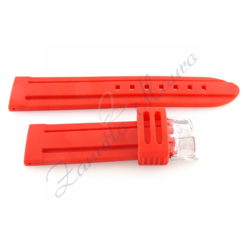 Cinturino gomma rosso ansa 24