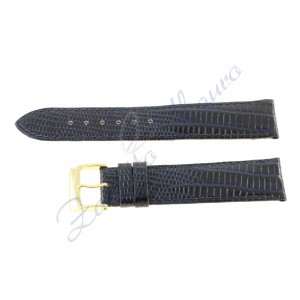 Cinturino JP020 stampa lucertola lucido blu scuro ansa 22