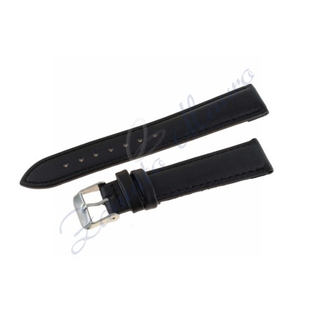 Cinturino 461 imbottito in pelle nero ansa 20x18