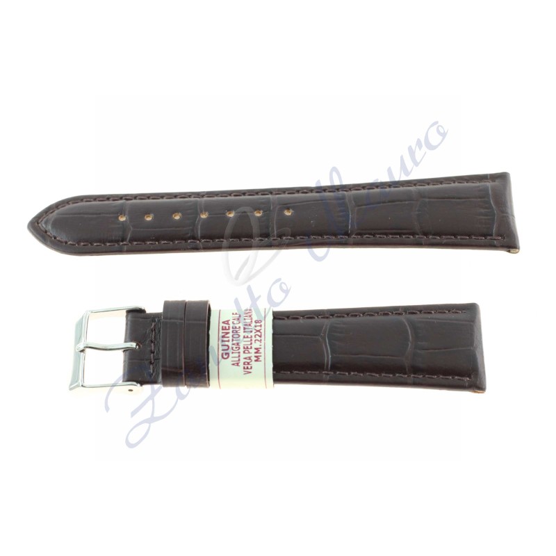 Cinturino Guinea Alligatore calf 469 testa di moro ansa 22x18