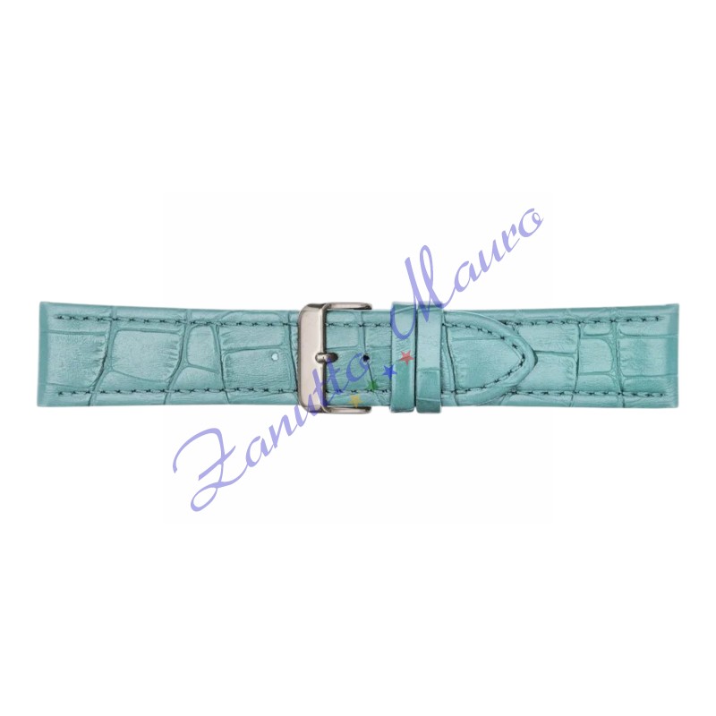 Cinturino 643 in pelle stampa guinea opaco blu chiaro ansa mm 24X22