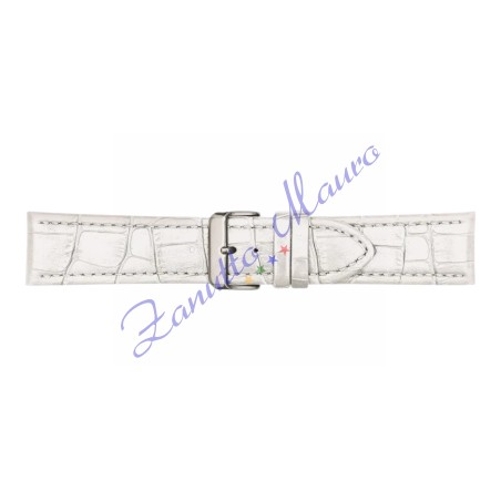 Cinturino 643 in pelle stampa guinea opaco bianco ansa mm 26X24