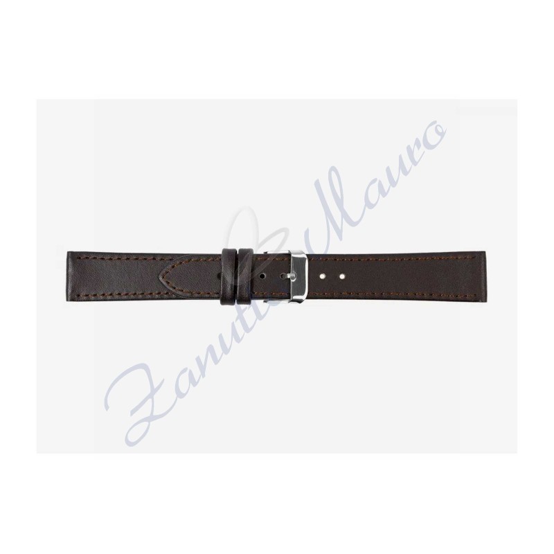 Cinturino 691 in pelle semiribordato 8x8 colore testa di moro