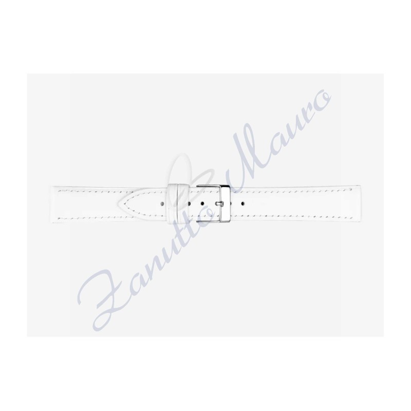 Cinturino 694 in pelle semiribordato 12x10 colore bianco