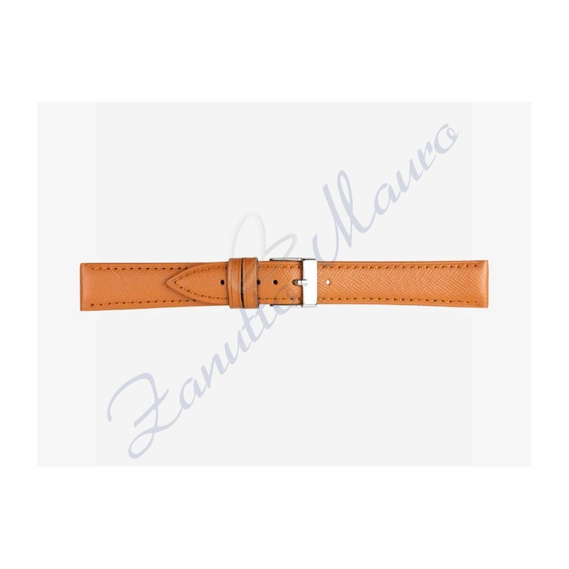 Cinturino 597 in pelle stampa saffiano 16x14 colore marrone gold