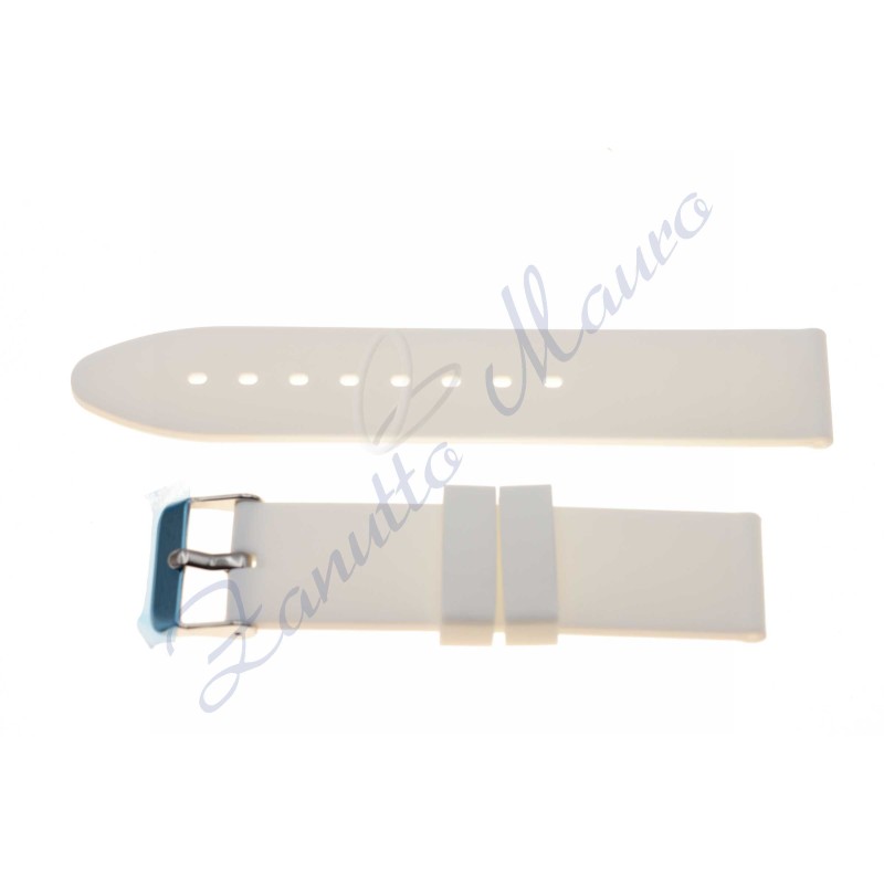 Cinturino in gomma S/046 ansa mm 24 bianco