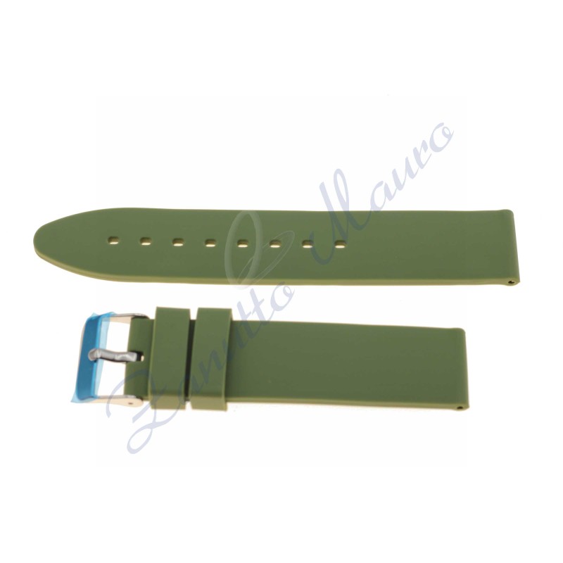 Cinturino in gomma S/046 ansa mm 20 verde oliva