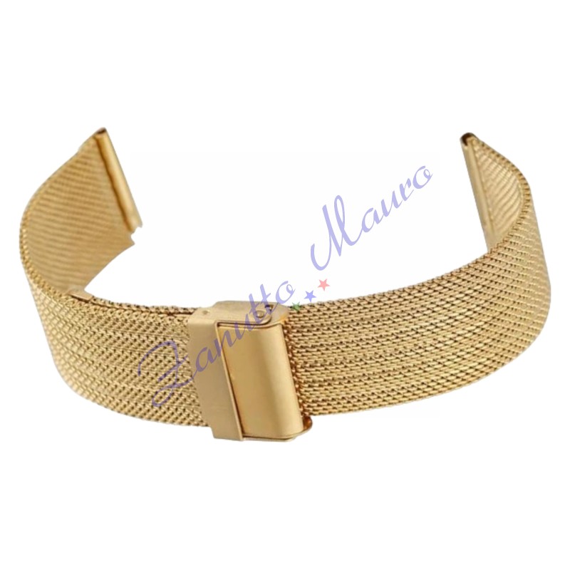 Bracciale Mesh WD027 con scorrevole in acciaio dorato ansa 24