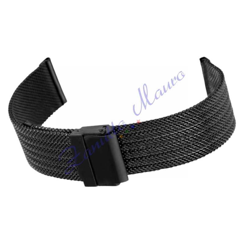 Bracciale Mesh WD027 con scorrevole in acciaio brunito ansa 22