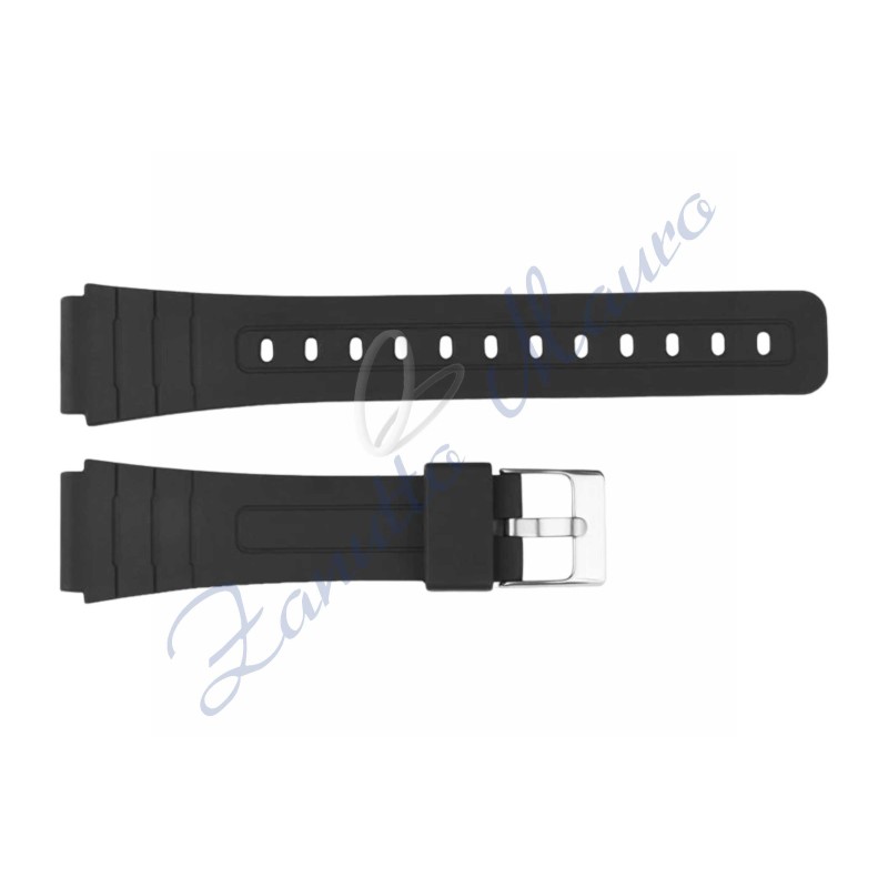 Cinturino in gomma tipo Casio 3227 con fibbia in acciaio ansa mm 18
