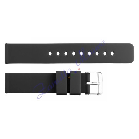 Cinturino JD417 in silicone nero ansa  mm 20 fibbia in acciaio