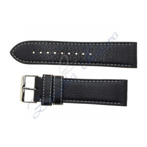 Cinturino in pelle colore nero stampa toro ansa mm 26