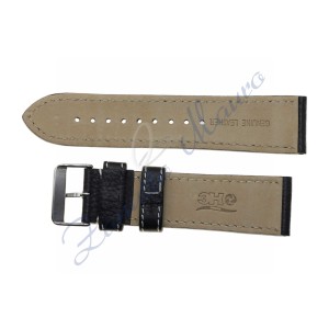 Cinturino in pelle colore nero stampa toro ansa mm 26