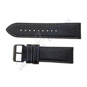 Cinturino in pelle colore nero stampa toro ansa mm 26