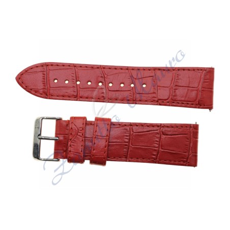 Cinturino in pelle colore rosso stampa cocco ansa mm 26 con easy pin