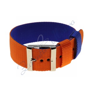 Cinturini NATO reversibile colore arancione e blu ansa mm 26