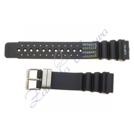 Cinturino CTZ-20 tipo Aqualand in gomma colore nero ansa mm 20