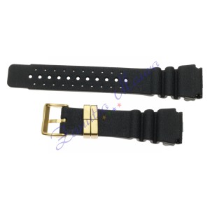 Cinturino dorato CTZ-22 tipo Aqualand in gomma colore nero ansa mm 22