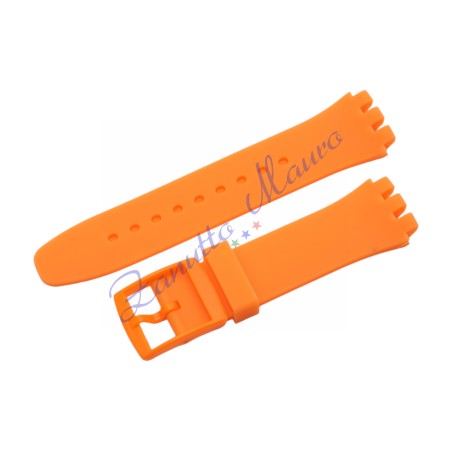 Cinturino in silicone per Swatch ansa mm 20 colore arancione