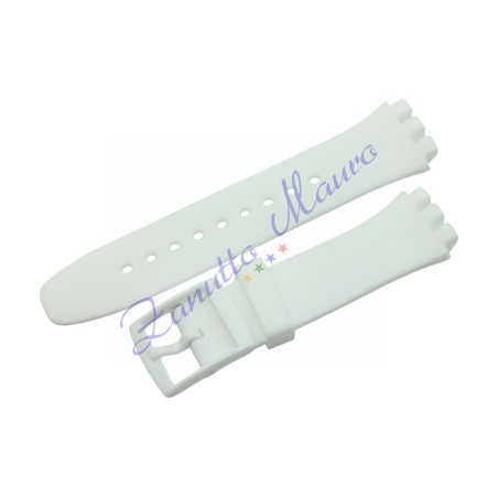 Cinturino in silicone per Swatch ansa mm 20 colore bianco