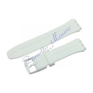 Cinturino in silicone per Swatch ansa mm 20 colore bianco