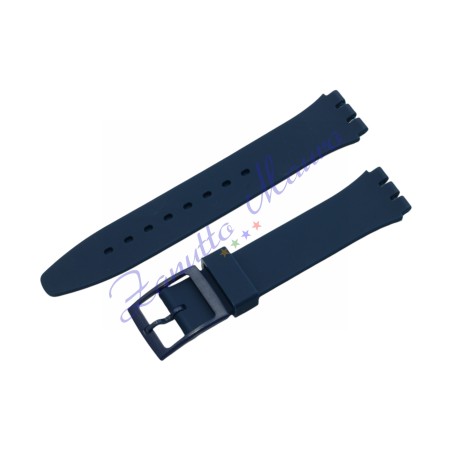 Cinturino in silicone per Swatch ansa mm 17 colore blu navy