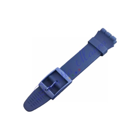 Cinturino in silicone per Swatch ansa mm 19 colore blu navy