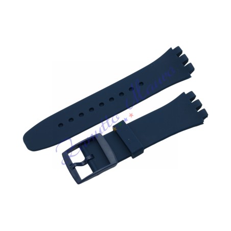 Cinturino in silicone per Swatch ansa mm 20 colore blu navy